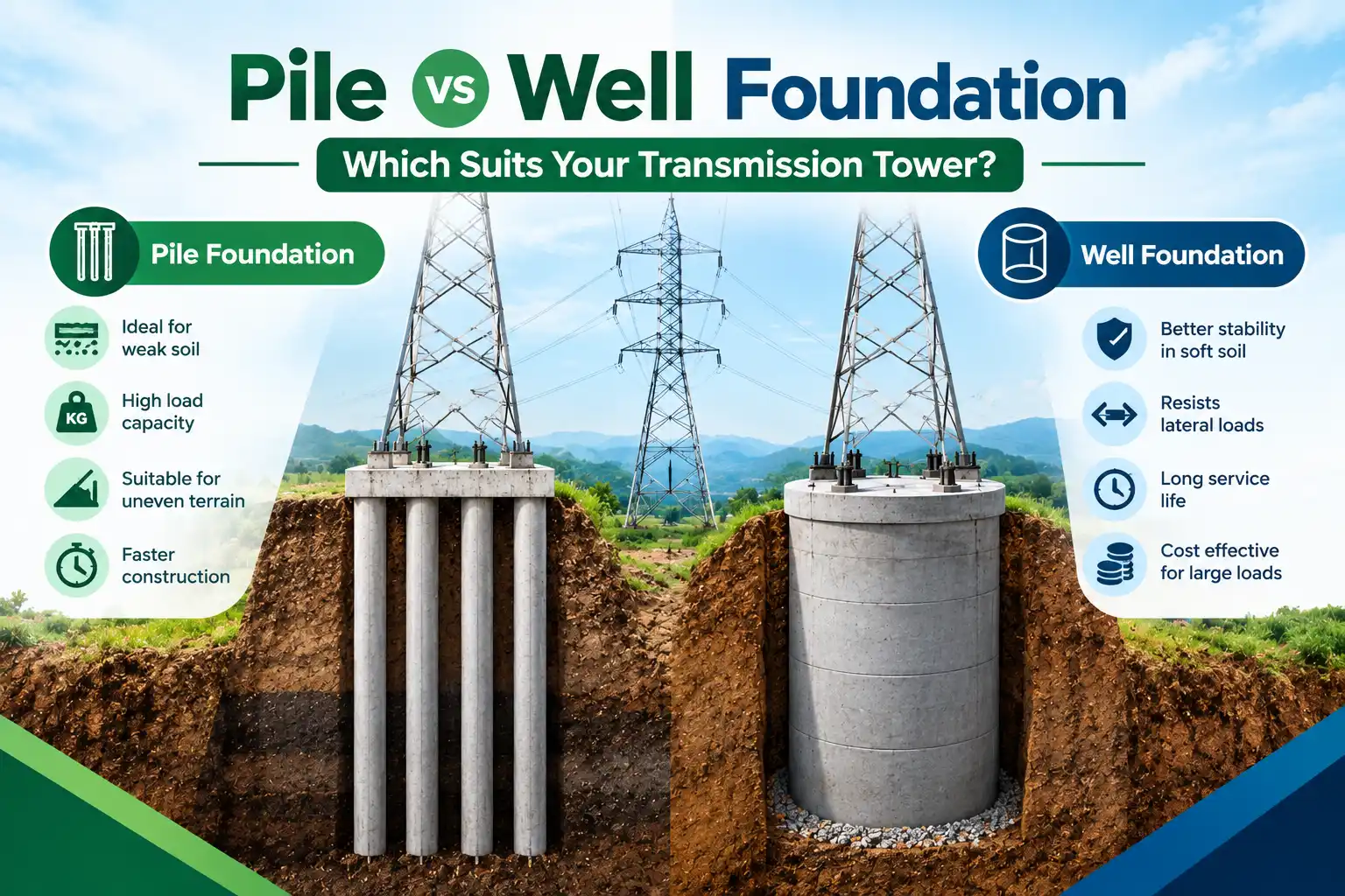 Soil report recommends pile or well foundation — what that means for your schedule and budget: A field-level comparison of both types