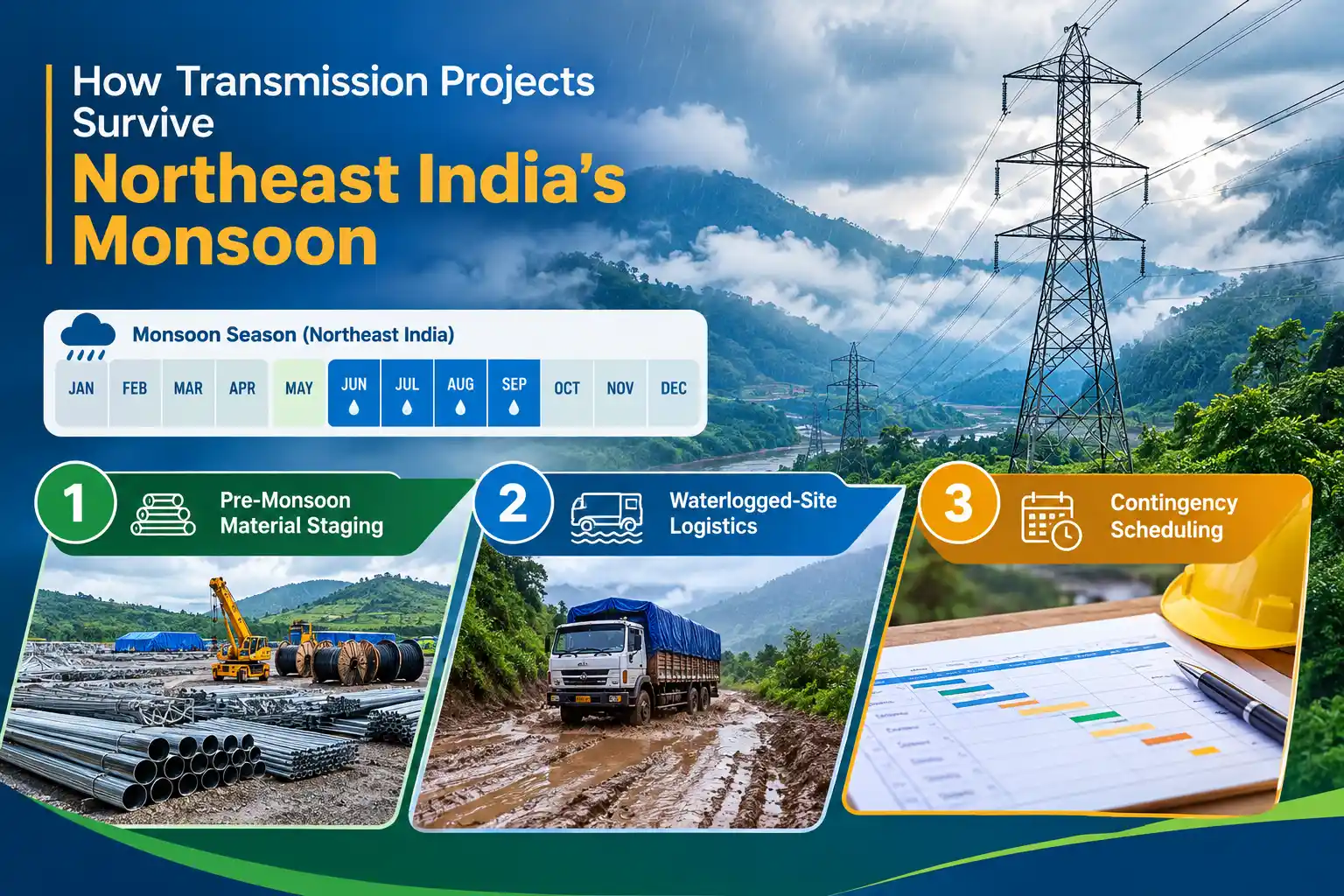 How transmission line execution continues in the Northeast’s 6–8 month monsoon season